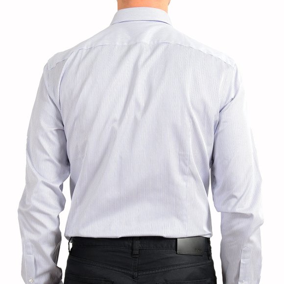 Hugo Boss Men's "T-Carl" Slim Fit Striped Long Sleeve Dress Shirt - Picture 6 of 9